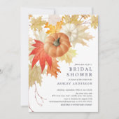 Blätter & Pumpkins Herbst Brautparty Einladung (Vorderseite)