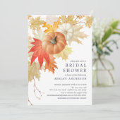 Blätter & Pumpkins Herbst Brautparty Einladung (Stehend Vorderseite)