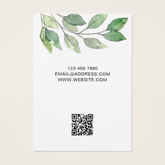 Blätter QR-Code-Netzwerkkarte für Wasserfarben (Rückseite)