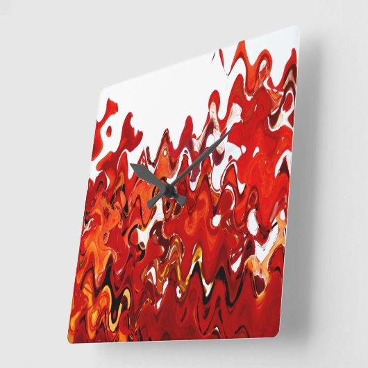 BLÄTTER QUADRATISCHE WANDUHR (Winkel)