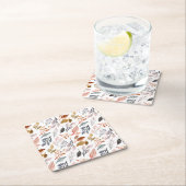 Blätter Rechteckiger Pappuntersetzer (Vor Ort)