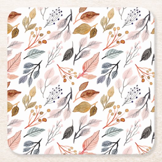 Blätter Rechteckiger Pappuntersetzer (Vorderseite)