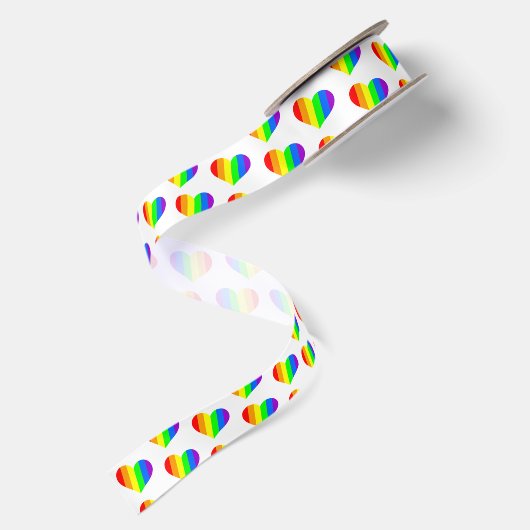 Blätter Regenbogen Satinband (Rückseite)