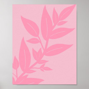 Blätter Rosa Botanisch Poster