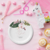 Blätter Rosa Orchideen Elegant Pappteller (Party)