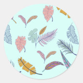 Blätter Runder Aufkleber (Vorderseite)