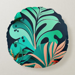 Blätter Rundes Kissen