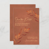 Blätter Rustikale Terracotta auf dem Monte Tamaro Save The Date (Vorne/Hinten)