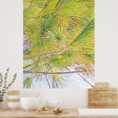Blätter Schnee und Pine Tree. Jetzt kaufen Poster (Küche)
