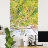 Blätter Schnee und Pine Tree. Jetzt kaufen Poster (Heimbüro)