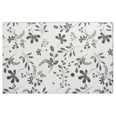 Blätter Schwarz auf weißem Blumengewebe Stoff (Fat Quarter (45,7 x 55,9 cm))