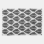 Blätter Schwarz-Weiß-Minimal Geschirrtuch (Horizontal)