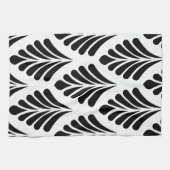 Blätter Schwarz-Weiß-Minimal Geschirrtuch (Horizontal)