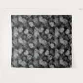 BLÄTTER SEAMLESS PATTER SCHWARZ UND WEISS WANDTEPPICH (Vorderseite (Horizontal))