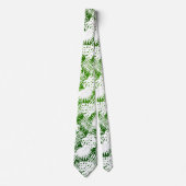 BLÄTTER SEAMLESS PATTERN GRÜNWEISS KRAWATTE (Vorderseite)