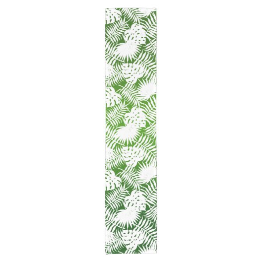 BLÄTTER SEAMLESS PATTERN GRÜNWEISS KURZER TISCHLÄUFER (Vorderseite)