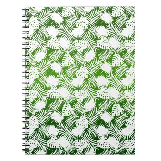 BLÄTTER SEAMLESS PATTERN GRÜNWEISS NOTIZBLOCK (Vorderseite)