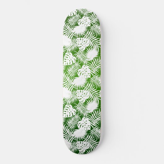BLÄTTER SEAMLESS PATTERN GRÜNWEISS SKATEBOARD (Vorderseite)