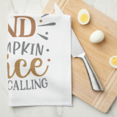 Blätter sind Fallende Kürbisgewürze ist Ruf Fall Geschirrtuch (Viertel Falte)