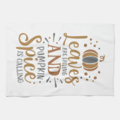 Blätter sind Fallende Kürbisgewürze ist Ruf Fall Geschirrtuch (Horizontal)