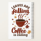 Blätter sinkender Kaffee im Herbst Notizblock (Rückseite)