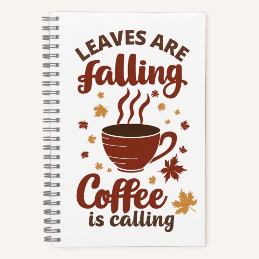 Blätter sinkender Kaffee im Herbst Notizblock (Vorderseite)