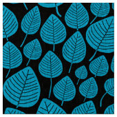 Blätter - Sky Blue on Black Stoff (Nahaufnahme)