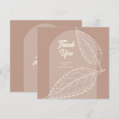 Blätter Soft Mocha Wedding Danke Cards (Vorne/Hinten)