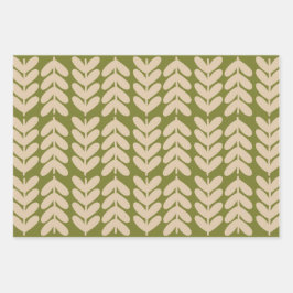 Blätter & Stiele Skandinavisches Muster Trio