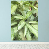 Blätter Stretchierte Canvas drucken Leinwanddruck (Insitu (Holzboden))