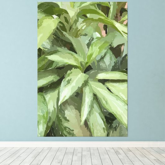 Blätter Stretchierte Canvas drucken Leinwanddruck (Insitu (Holzboden))