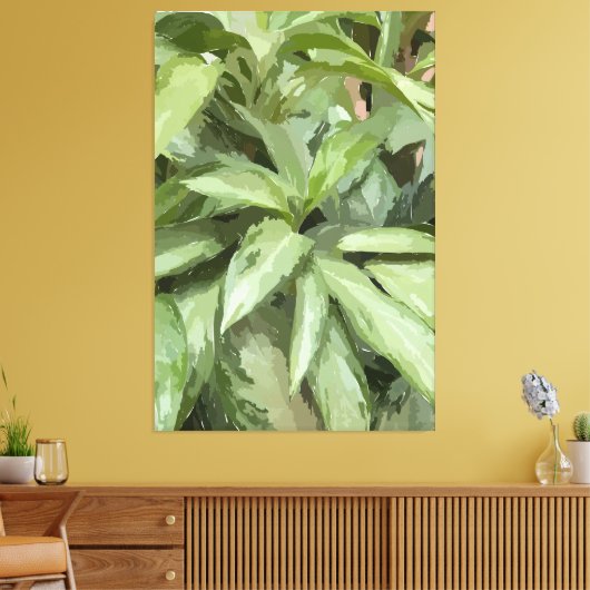 Blätter Stretchierte Canvas drucken Leinwanddruck (Insitu (Wohnzimmer))