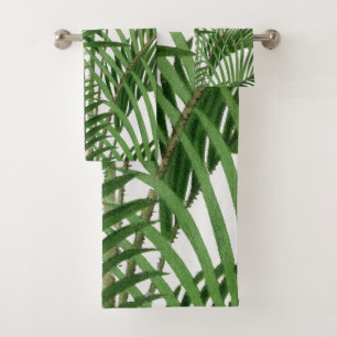 Blätter Tropical Greenery Watercolor Palm Tree Badhandtuch Set