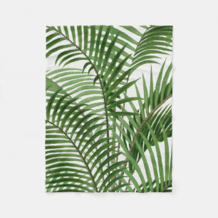 Blätter Tropical Greenery Watercolor Palm Tree Fleecedecke