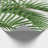 Blätter Tropical Greenery Watercolor Palm Tree Geschenkpapier (Ecke)