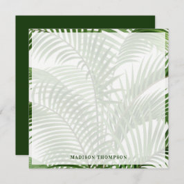 Blätter Tropical Greenery Watercolor Palm Tree Mitteilungskarte