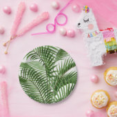 Blätter Tropical Greenery Watercolor Palm Tree Pappteller (Party)