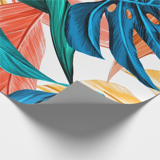 Blätter tropische Sommer exotische Geschenkpapier (Ecke)