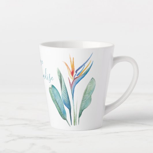 Blätter "Tropischer Bird of Paradise Green Palm" Milchtasse (Rechts)