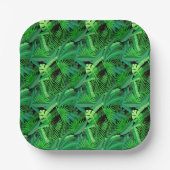 Blätter tropischer Palmen Pappteller (Vorderseite)