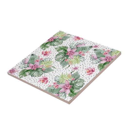 Blätter tropisches Muster Fliese (Seite)