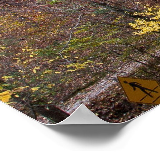 Blätter über dem blumengeschmückten Poster (Ecke)