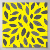 Blätter über Gelb Poster (Vorne)