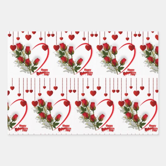 Blätter umhüllen Valentins rote Herz Kuh (Vorderseite 3)