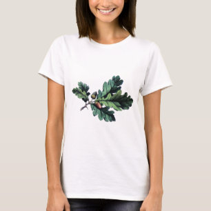 Blätter und Acorne aus antikem Botanischem Eichen T-Shirt