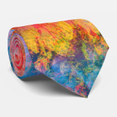 Blätter und Aquarelle für farbenfrohe Naturtexture Krawatte (Gerollt)