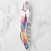 Blätter und Bäume Aquarellwald Kellnermesser (Rückseite)