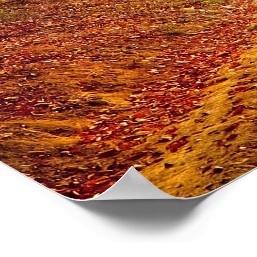 Blätter und Bäume im Herbst, die die schmutzige St Poster (Ecke)