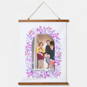 Blätter und Beeren lila Foto Wandteppich Mit Holzrahmen (Vorderseite)