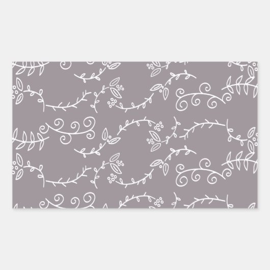 Blätter und Beeren Rechteckiger Aufkleber (Vorderseite)